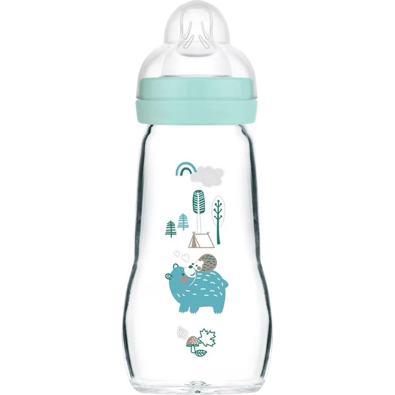 MAM Babyfles van glas Feel Good Elements groen, 260 ml, 1 stuk