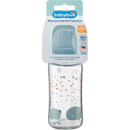 Biberon Babylove en verre à col large, bleu, dès la naissance, 240 ml, 1 pièce