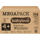 babylove Premium luiers maat 4+, Maxiplus, 9-15 kg, Megapack, 114 st.