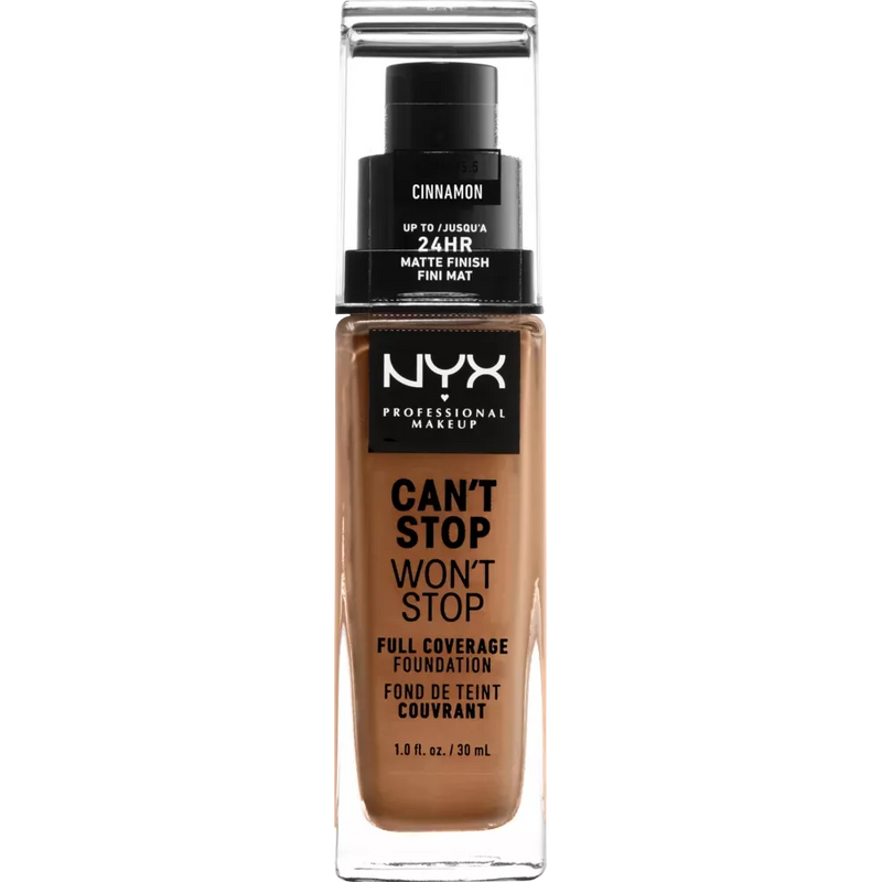 NYX PROFESSIONAL MAKEUP Foundation Can't Stop Won't Stop 24-Hour Kaneel 15,5, 30 ml