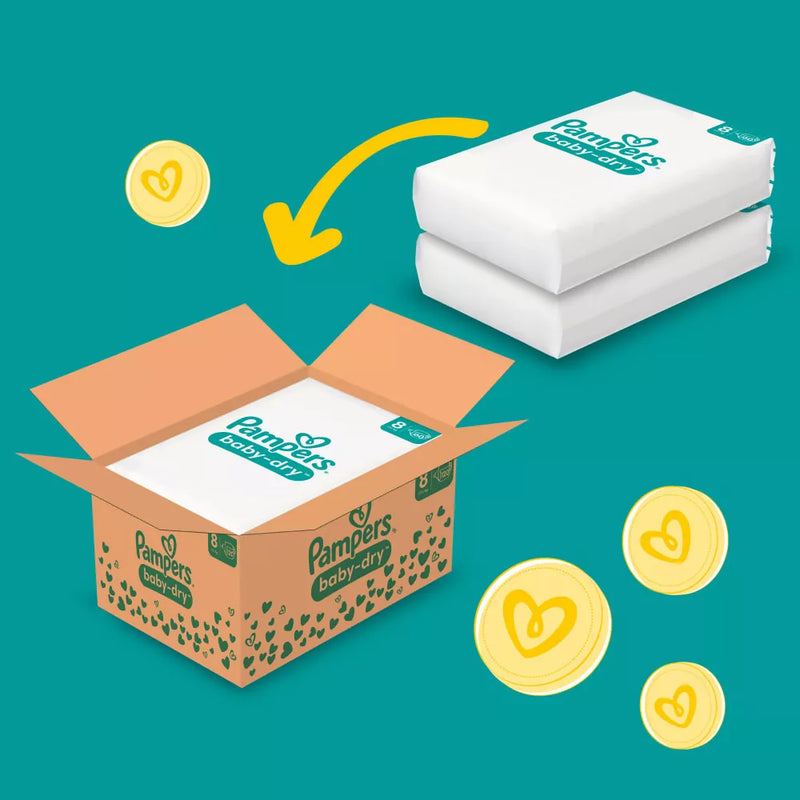 Pampers Luiers Baby Dry Gr.8 Extra Large (17+ kg), maandelijkse doos, 120 stuks.