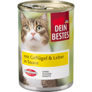 Dein Bestes Natvoer voor katten, met gevogelte en lever in saus, 400 g
