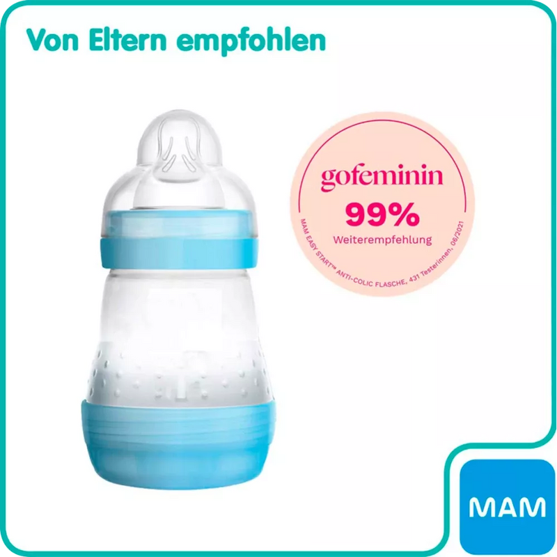 MAM Easy Start Anti-Colic zuigfles, blauw, vanaf de geboorte, 160 ml, 1 stuk