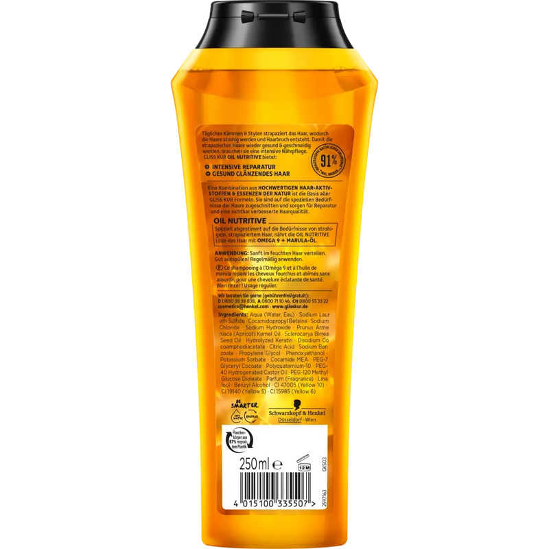 Schwarzkopf Gliss Kur Shampoo Oil Nutritive, 250 ml