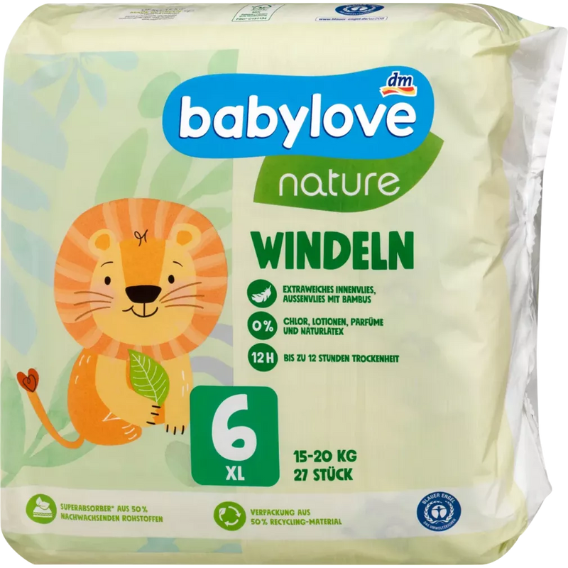 babylove nature Luiers maat 6, XL (15-20 kg), 27 stuks.