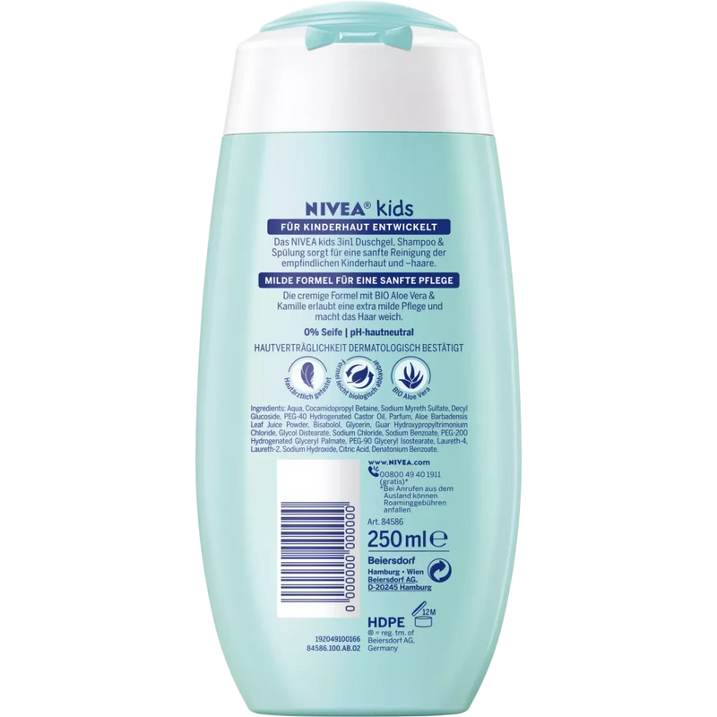 Nivea Kids Kids 3 in 1 Douchegel & Shampoo Appelgeur, 250 ml