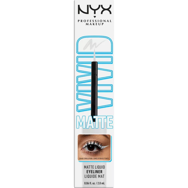 NYX PROFESSIONAL MAKEUP Eyeliner Levendig Mat 02 Wit, 2 ml