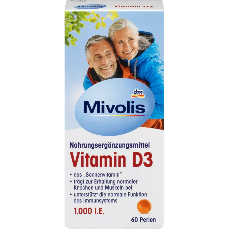 Mivolis Vitamine D3, parels 60 stuks, 13,3 g
