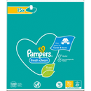 Lingettes humides Pampers Fresh Clean (15 x 80 lingettes), pack économique, 1 200 lingettes