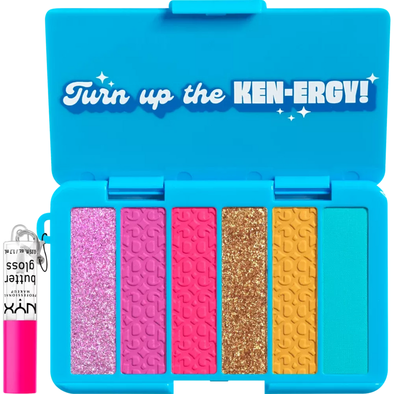 NYX PROFESSIONAL MAKEUP Palette de couleurs Barbie Mini Color TURN UP THE KEN-ERGY! 02, 1 pièce