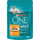 PURINA ONE Nourriture humide pour chat au poulet et haricots verts en sauce, Adulte, 85 g