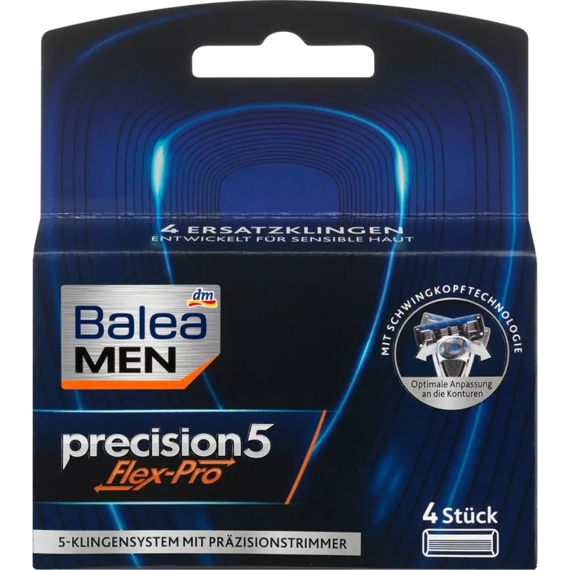 Balea MEN Scheermesjes precision5 Flex-Pro, 4 stuks.