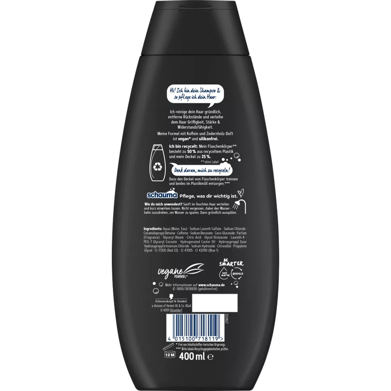 Schwarzkopf Schauma Shampoo Carbon Power 5, 400 ml