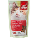 Dein Bestes Cat Snack, oreiller à grignoter rempli de boeuf, canard et poulet, 65 g