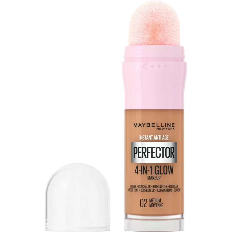 Maybelline New York Foundation Instant Perfector Glow 4in1, 02 Medium, 20 ml