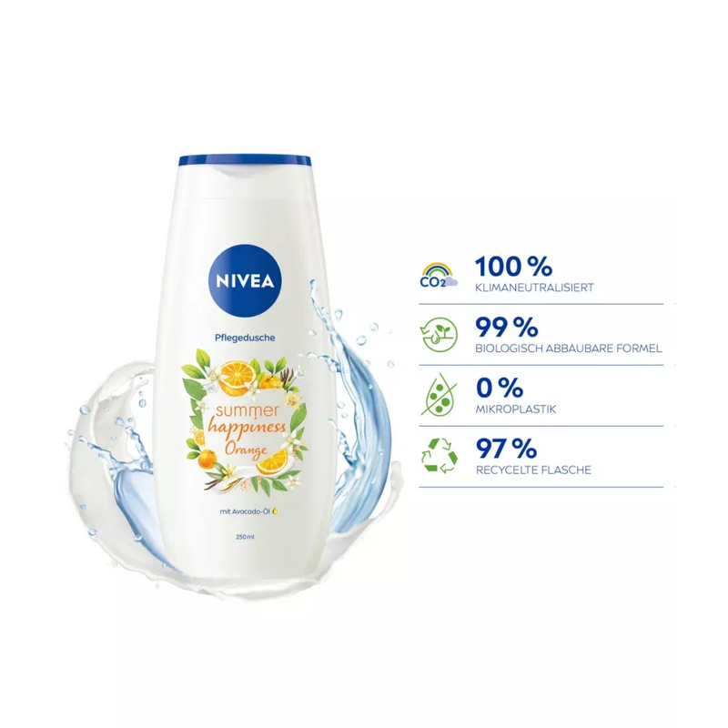 NIVEA Crème douche zomer geluk sinaasappel, 250 ml