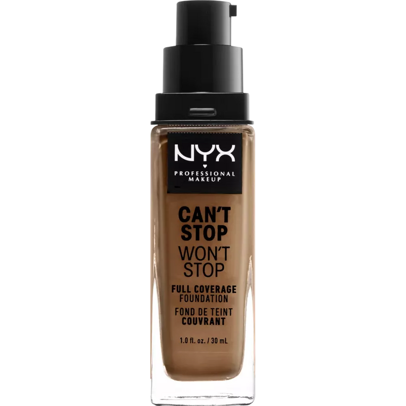 NYX PROFESSIONAL MAKEUP Foundation Can't Stop Won't Stop 24-Hour Warm Caramel 15.7, 30 ml