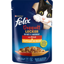 Felix Katten Natvoer, Adult, Zo goed als het eruit ziet Dubbel lekker met rundvlees & gevogelte, 85 g