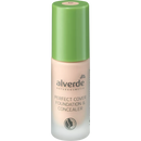 alverde NATURKOSMETIK Fond de teint et correcteur Perfect Cover 10 Vanille, 20 ml