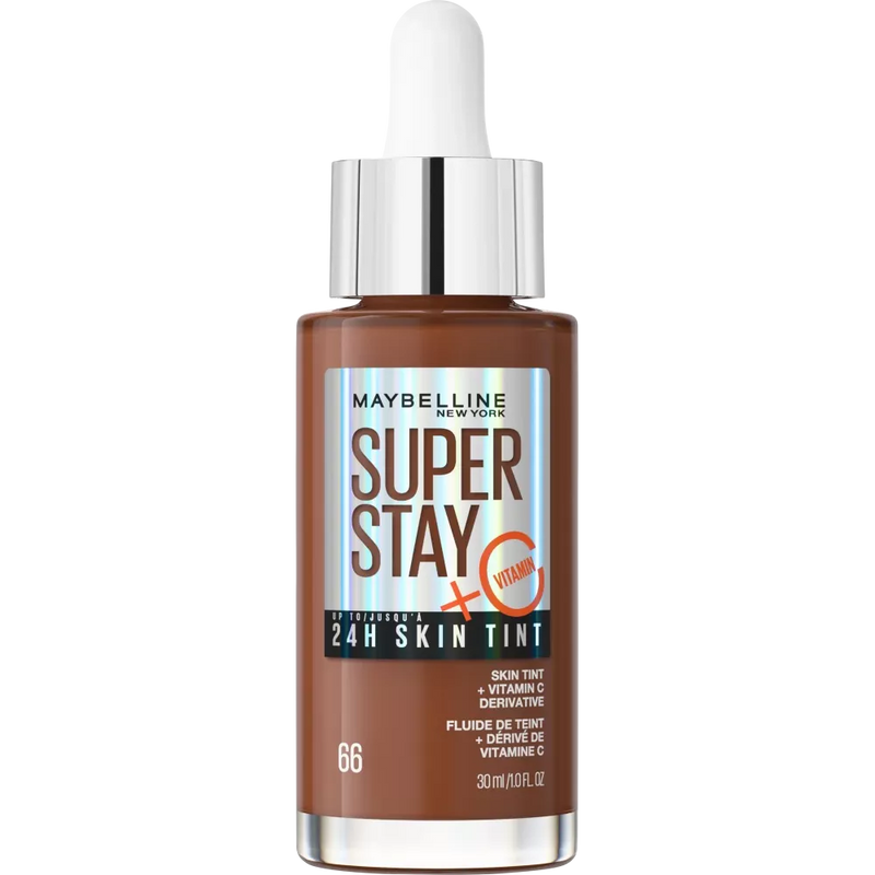 Maybelline New York Foundation Super Stay 24H Skin Tint 66 Hazelnoot, 30 ml