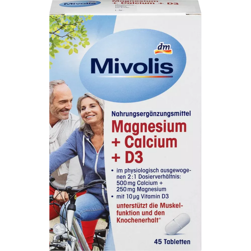 Mivolis Magnesium + Calcium + D3, Tabletten 45 stuks, 95 g