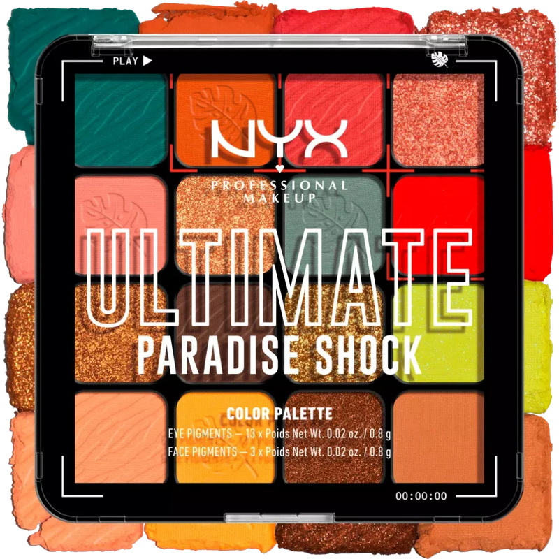 NYX PROFESSIONAL MAKEUP Oogschaduwpalette Ultimate 02W Paradise Shock, 12,8 g