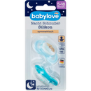 babylove Sucette night silicone, bleu/turquoise, taille 2, 5-18 mois, 2 pièces.