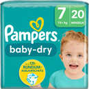 Couches Pampers Baby Dry taille 7 Extra Large (15+ kg), 20 pièces.