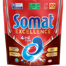 Somat Pastilles lave-vaisselle Excellence 4in1 Caps, 20 pièces.