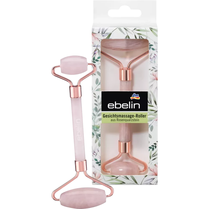 ebelin Rozenkwarts gezichtsmassage roller, 1 stuk