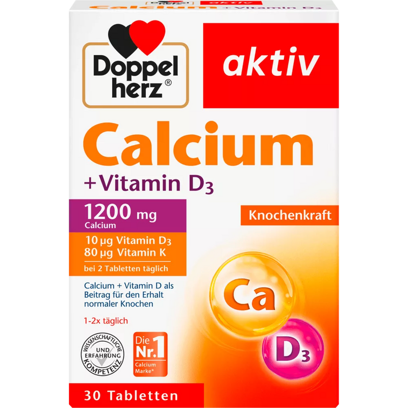 Doppelherz Calcium + Vitamine D3 Tabletten 30 stuks, 59,1 g