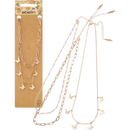 Collier ebelin aspect doré avec pendentifs papillon, 3 pièces.