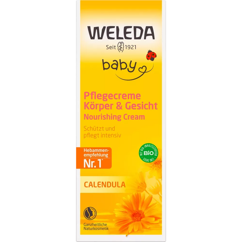 Weleda baby Calendula lichaams- en gezichtscrème, 75 ml