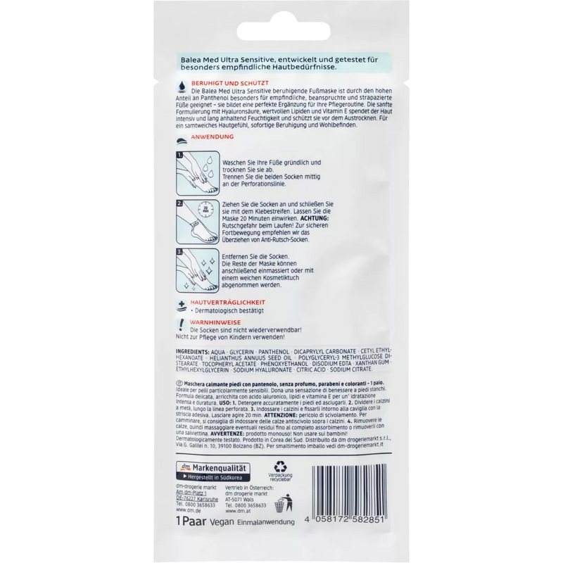 Balea MED Voetsokmasker Ultra Sensitive, 1 paar