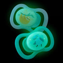 Sucette en silicone babylove Air Night, anatomique, bleu/blanc, taille 1, 0-6 mois, 2 pièces.