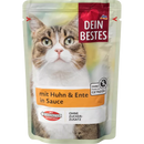 Dein Bestes Nourriture humide pour chats, poulet et canard en sauce, 100 g