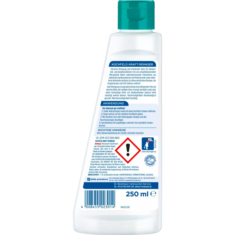 Dr. Beckmann Glaskeramiekreiniger voor ingebrand & vet, 250 ml