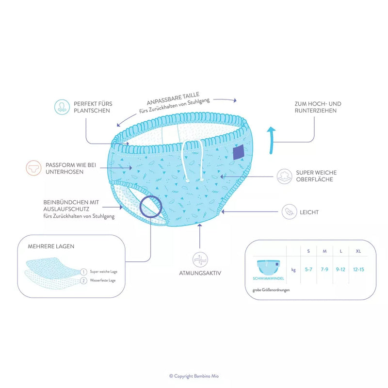 Bambino Mio Zwemluier herbruikbaar, motief ananas, maat L, 1-2 jaar, 1 st.