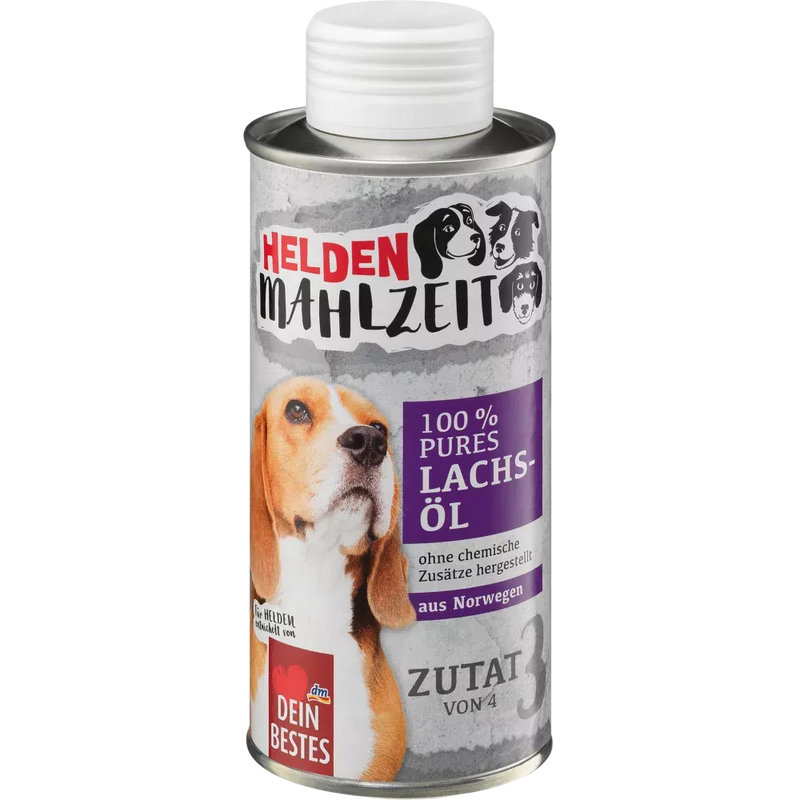 Dein Bestes Aanvullende voeding voor honden, Heldenmahlzeit, 100 % pure zalmolie, 250 ml