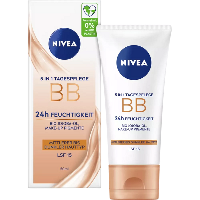 NIVEA Day Care 5in1 BB medium tot donker huidtype, SPF 15, 50 ml