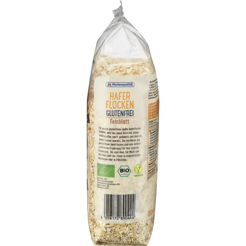 dmBio Havervlokken Glutenvrij Fijnbladig, 500 g