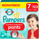 Pampers Baby Pants Premium Protection Taille 7 Extra Large (17+ kg), boîte mensuelle, 123 pièces.
