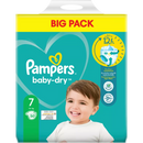 Couches Pampers Baby Dry, taille 7 Extra Large, 15+kg, lot de 2, 50 pièces.