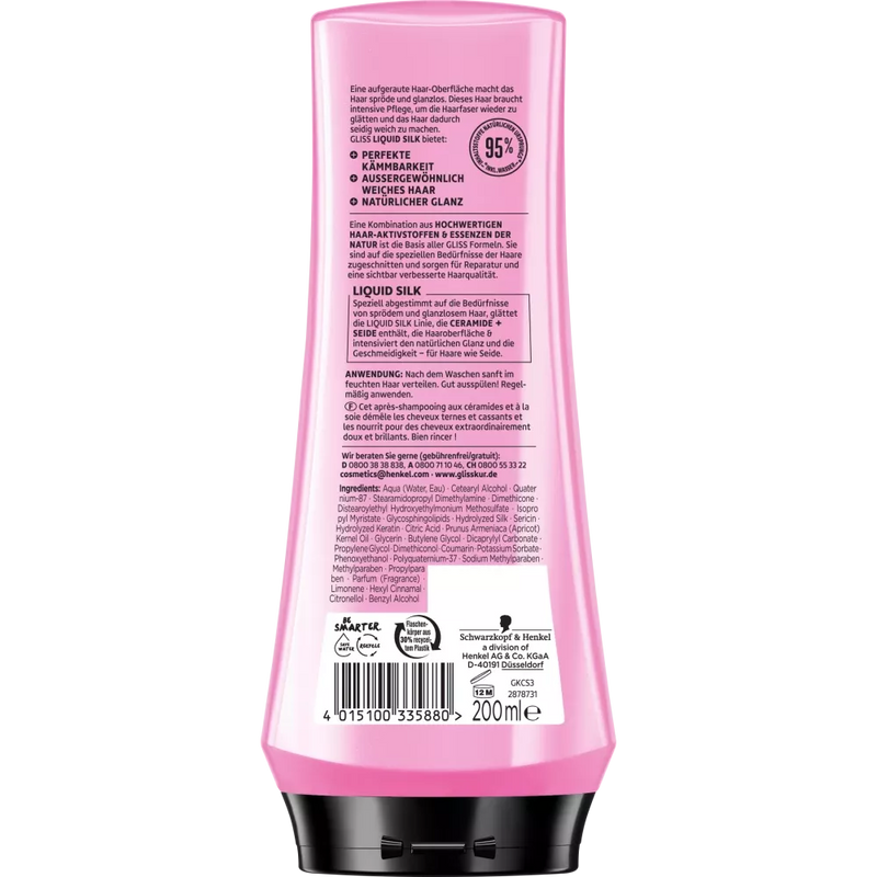 Schwarzkopf GLISS Conditioner Vloeibare Zijde, 200 ml