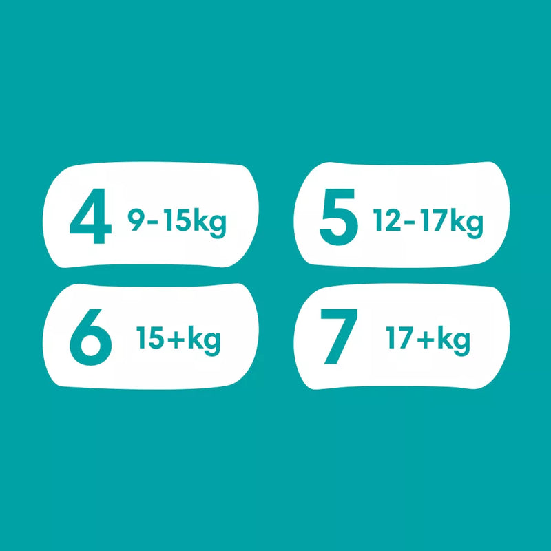 Pampers Babybroek Premium Protection Maat 7 Extra Large (17+ kg), maandelijkse doos, 123 stuks.