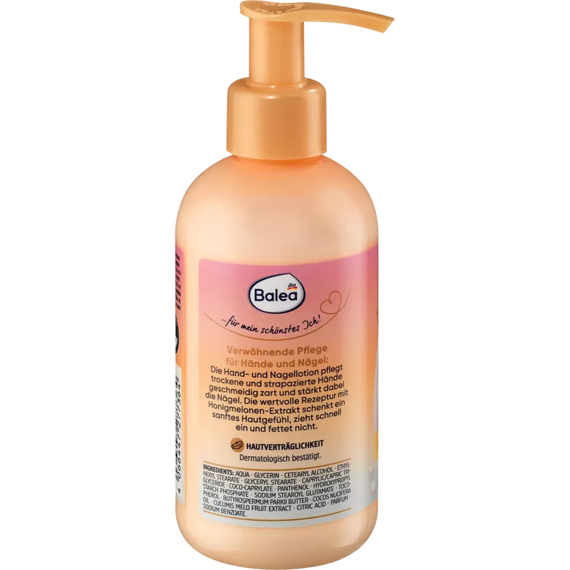 Balea Lotion Mains et Ongles Melon Miel, 200 ml