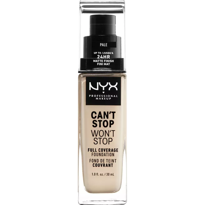 NYX PROFESSIONAL MAKEUP Foundation Can't Stop Won't Stop 24-Hour Pale 01, 30 ml