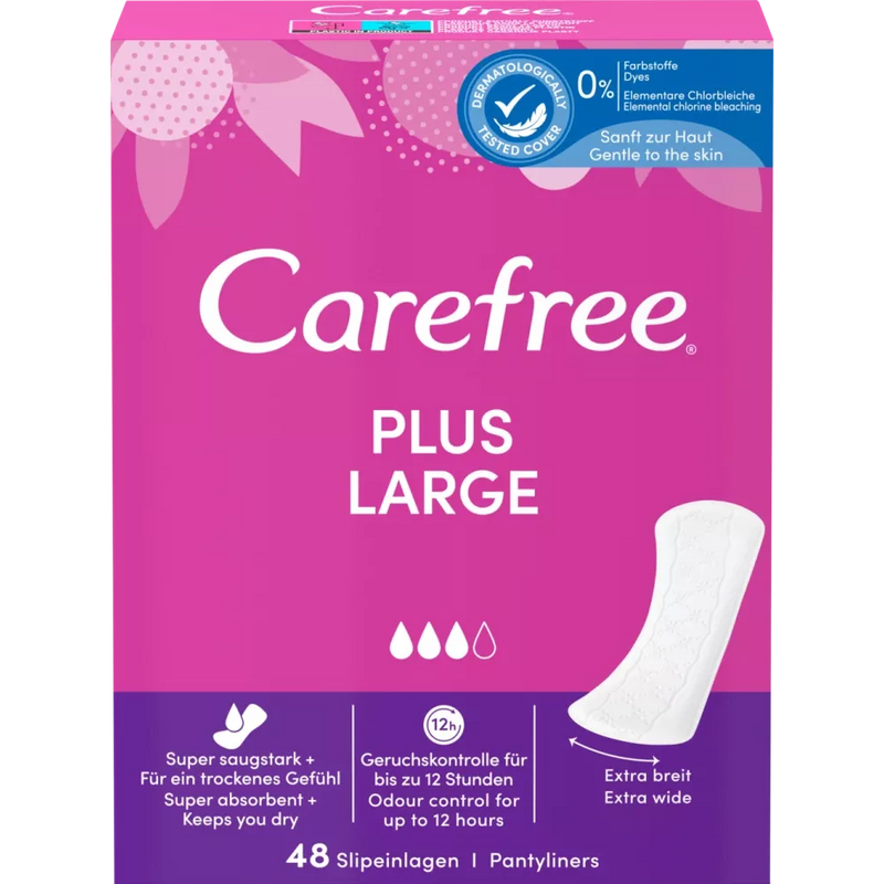 Carefree Inlegkruisje Large Plus zonder parfum, 48 stuks