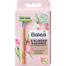 Rasoir Balea avec 3 lames et manche en bambou, 1 pièce.
