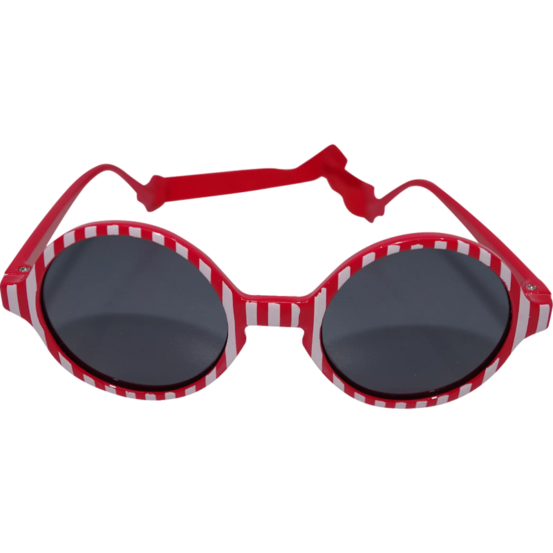 SUNDANCE Zonnebril voor kinderen met rood-wit streeppatroon met hoofdband en zwarte tint, 1 st.